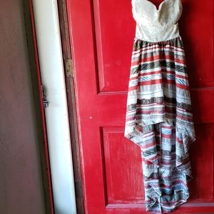 Strapless hi-low dress